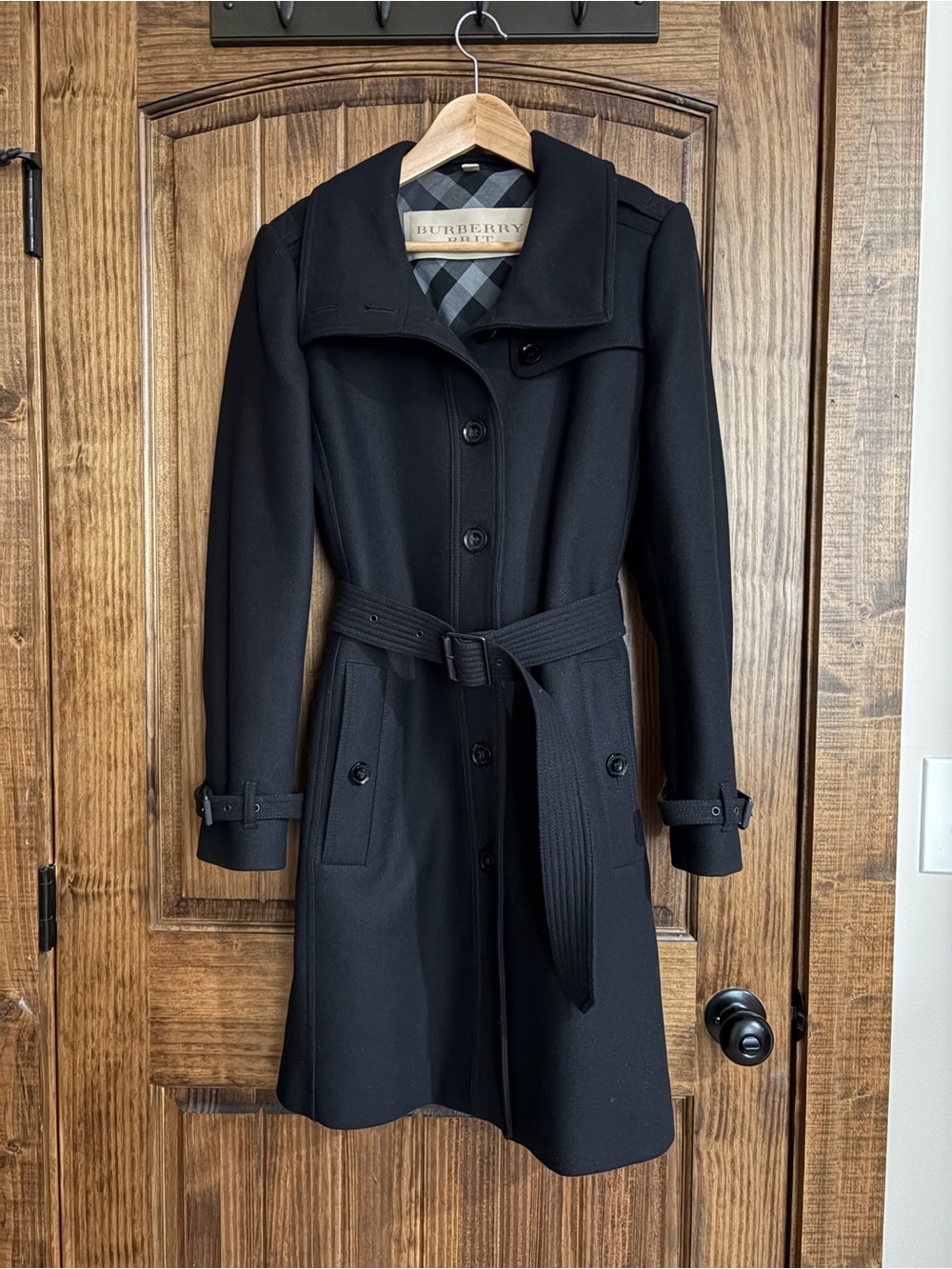 Burberry Black Belted Trench Coat